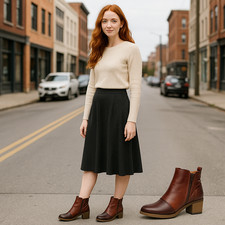 Pikolinos Leather Ankle Boots Cognac Burgundy Two Tone Zip Spain