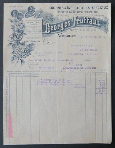 Facture 1910 versailles - facture,
