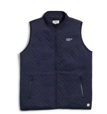 100% Authentic Goldman Sachs Quilted Marine Layer Vest Men Size XL Blue Full Zip