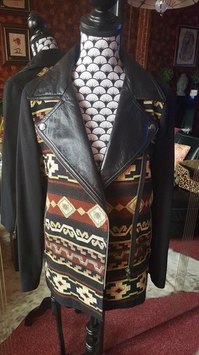 Veste matière avec - bi-matière, cuir