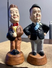 Vintage Laurel & Hardy Ceramic Figures Figurine Ornament Knick Knack RARE 9"