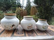 3 POTS EMAILLES MOTIF CANARDS