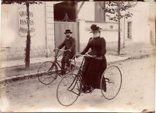 G247 Vintage Photograph Original Bicycle Bike Antique Three Wheels 1890