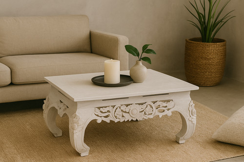 Table opium sculptée - opium, en