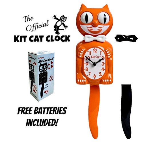 Orange harvest kit cat clock - cat,