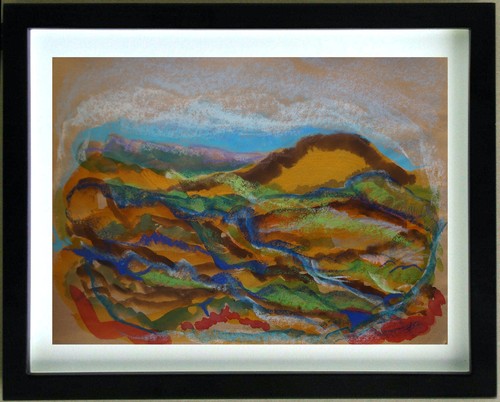 Gouache paysage fauviste de - ,