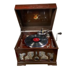 Polydor Hand Crank Gramophone Phonograph Antique Working w/Record Needles JAPAN