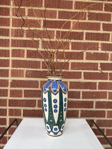 Art deco crackle vase boch - art,