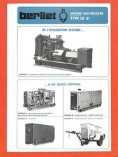 BERLIET / GENERATOR SET TYPE LE 21 / LEAFLET 1976