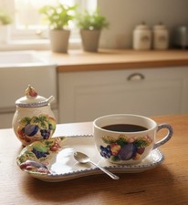 Large Oval Cup, Sugar Jar/Jam and Serving Tray Set