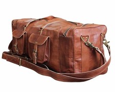Sac de sport en cuir marron