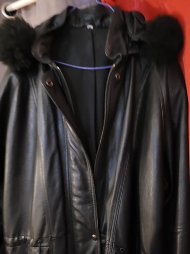 Parka homme cuir noir - , à