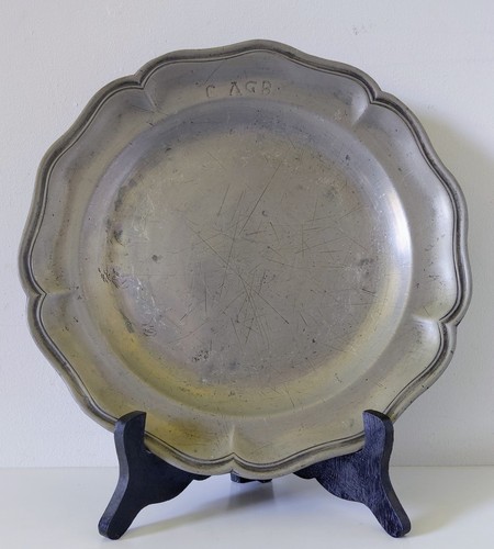 Ancien plat étain - plat, en