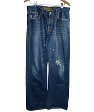 Vintage Y2K Trailer Baggy Skate Blue Jeans 35x34" 20" Leg Openings 90s 00s Dark