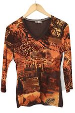 Clara Vitti  Women Mesh Blouse Nylon Black Size S/M