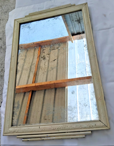 Ancien miroir mural entourage - miroir,