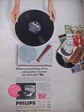 1966 PHILIPS SMALL TOP ELECTROPHONE PRESS AD EVEN FOR 33 RPMS