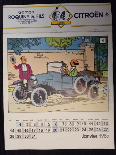 Tintin rare calendrier - tintin,