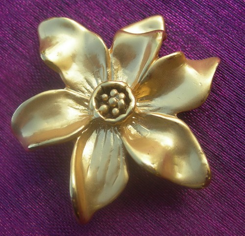 Vintage broche fleur alliage - vintage,