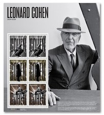LEONARD COHEN = SEALED Pack MiniSheet of 6 = Canada 2019 MNH