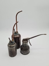 3 anciennes burettes à piston d huile de garage Old tool, décoration indus - C29