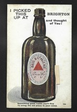 1910 Bass & Co. Pale Ale "Brighton" Photos Pull-out Novelty Postcard