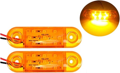 Orange ambre 12v led - 2x,