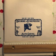 feuille emballage neuve beurre d ecremeuse alfa laval 250 gr france 22 X 25,5 cm