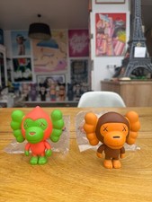 kaws bape play baby milo set x2 green and brown 2005