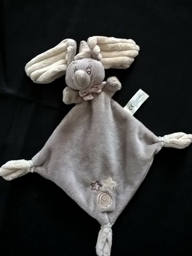 Doudou dumbo plat gris - dumbo,