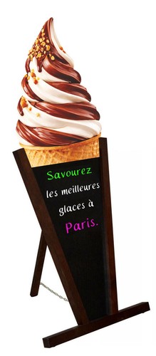 Chevalet publicitaire crème