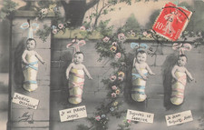 CP HANGING BABIES WALL PINK FLOWERS - 65090