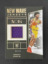Bronny James Jr 2024-25 Panini Noir New Wave Jerseys RC Gold 05/25