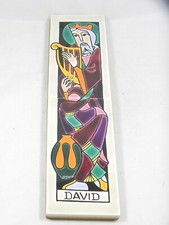 French Enamel Ceramic 11.75" ST DAVID Plaque Email Grand Feu Polychrome Handmade