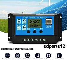 Régulateur de charge de panneau solaire PWM 12V 24V 10A 2 ports USB Écran LCD
