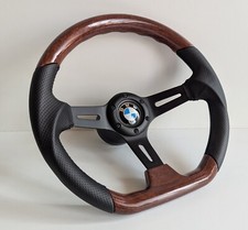 Volant compatible avec BMW Flat Wood Noir Sport E24 E28 E30 E32 E34 86-92