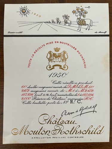 étiquette mouton rothschild - Étiquette,