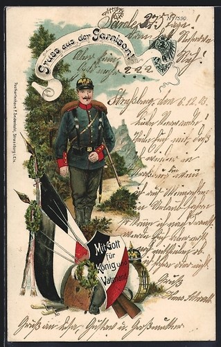Lithographie soldat - , en