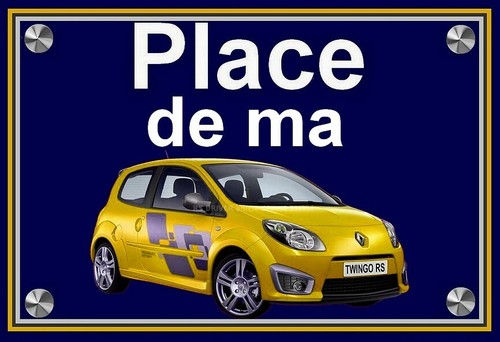 Plaque place ma renault - ", de
