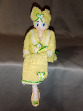 Poupée de chiffon figurine baigneuse jaune jouet souvenir décoration SDB vintage