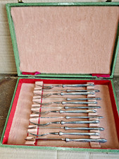 12 Antique Metal Small Knives and 12 Dessert Forks