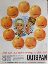 1963 ORANGE OUTSPAN PRESS AD FOR DESSERT OR FRUIT JUICE