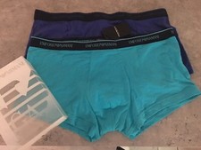 Lot 2 Boxers Bleu Cyan Neon Et Bleu Dur Mauve EMPORIO ARMANI T XXL