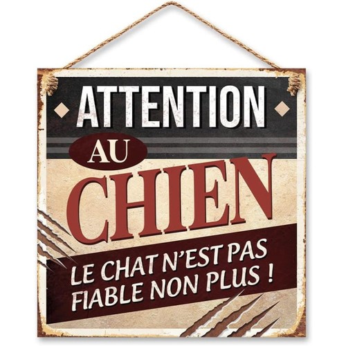 Plaque vintage attention - vintage, au
