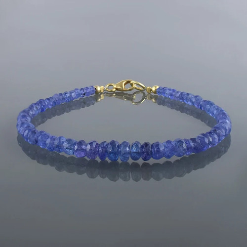 Bracelet perles tanzanite - bracelet,