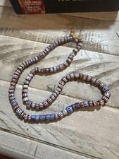 Vintage Venetian Awale Chevron glass beads Strand African Trade Beads