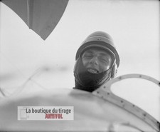 Portrait of aviator, plane, man, glass plate, old photo, negative 9x12 cm