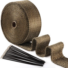ilauke 15M Titanium Exhaust Wrap Tape for Motorcycle Heat Shield 5cm Wide