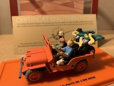 JEEP WILLYS ROUGE voiture Hergé 1/50 TINTIN AU PAYS DE L'OR NOIR ATLAS NEUF.