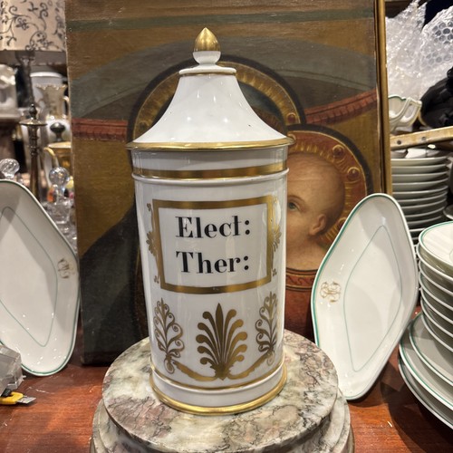 Old pharmacy jar porcelain - jar,